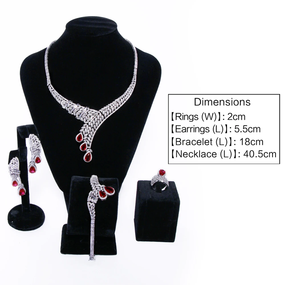 red diamond wedding jewelry sets (1)