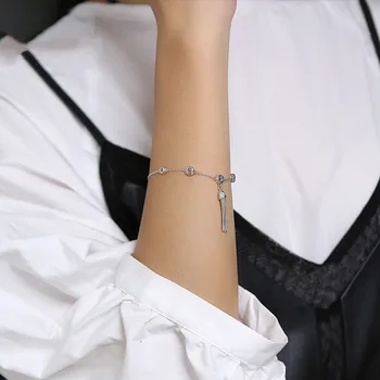 

2019 Hand-made Fringed Bracelet Zircon Engagement Chain Round Bracelet for Wedding Women Pulseira Feminina Christmas Gift Lover