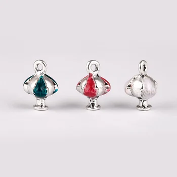 

500pcs a Lot Customized Antique Silver Plated Charm with Enamel Bead Custom Made Charms Tailor-made Small Pendant