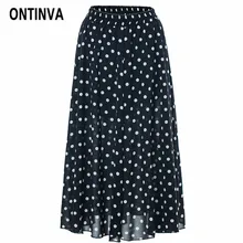 Шифоновые плиссированные юбки в горошек, женская пляжная одежда, юбки с высокой талией, летние модные юбки с эластичной резинкой на талии для девочек, Jupe Faldas