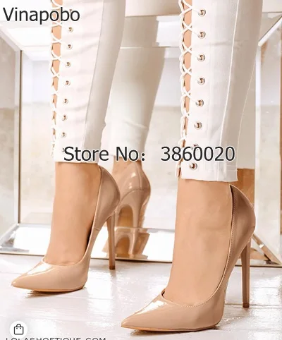 2018 HOT Women Shoes Pointed Toe Pumps Patent Leather Dress High Heels Boat Shoes Wedding Shoes Zapatos Mujer Blue Black red