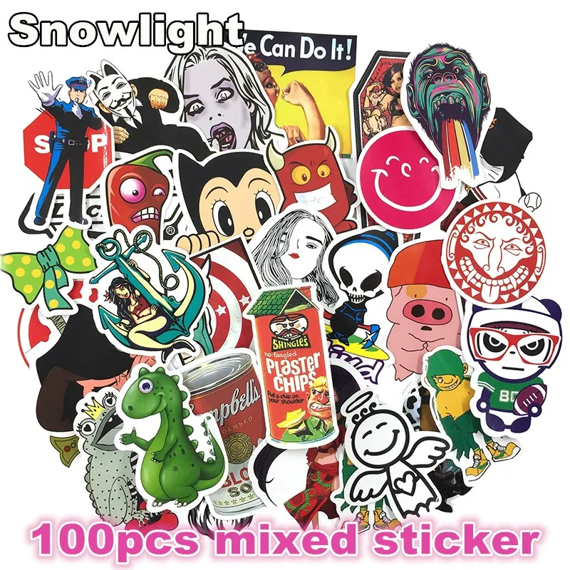 100pcs Mixed Cartoon Toy Stickers for Car Styling Bike Motorcycle Phone Laptop Travel Luggage Cool Funny Sticker Bomb JDM Decals