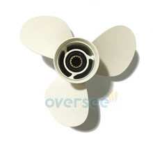 OVERSEE 663-45952-02-EL Size 11 3/8 x12 Aluminum Propeller for Yamaha 40HP 50HP Outboard Engine Motor 11-3/8×12