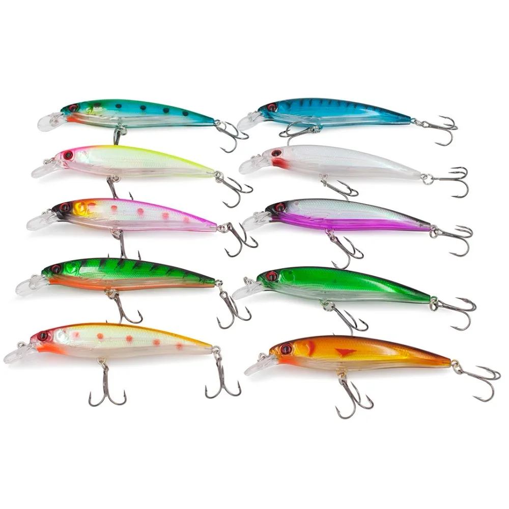 

HiUmi 1pc Fishing Lures 3D Eyes Floating Laser Minnow Hard Aritificial Wobblers Crankbait Plastic Baits Pesca Isca 11cm 13.5g