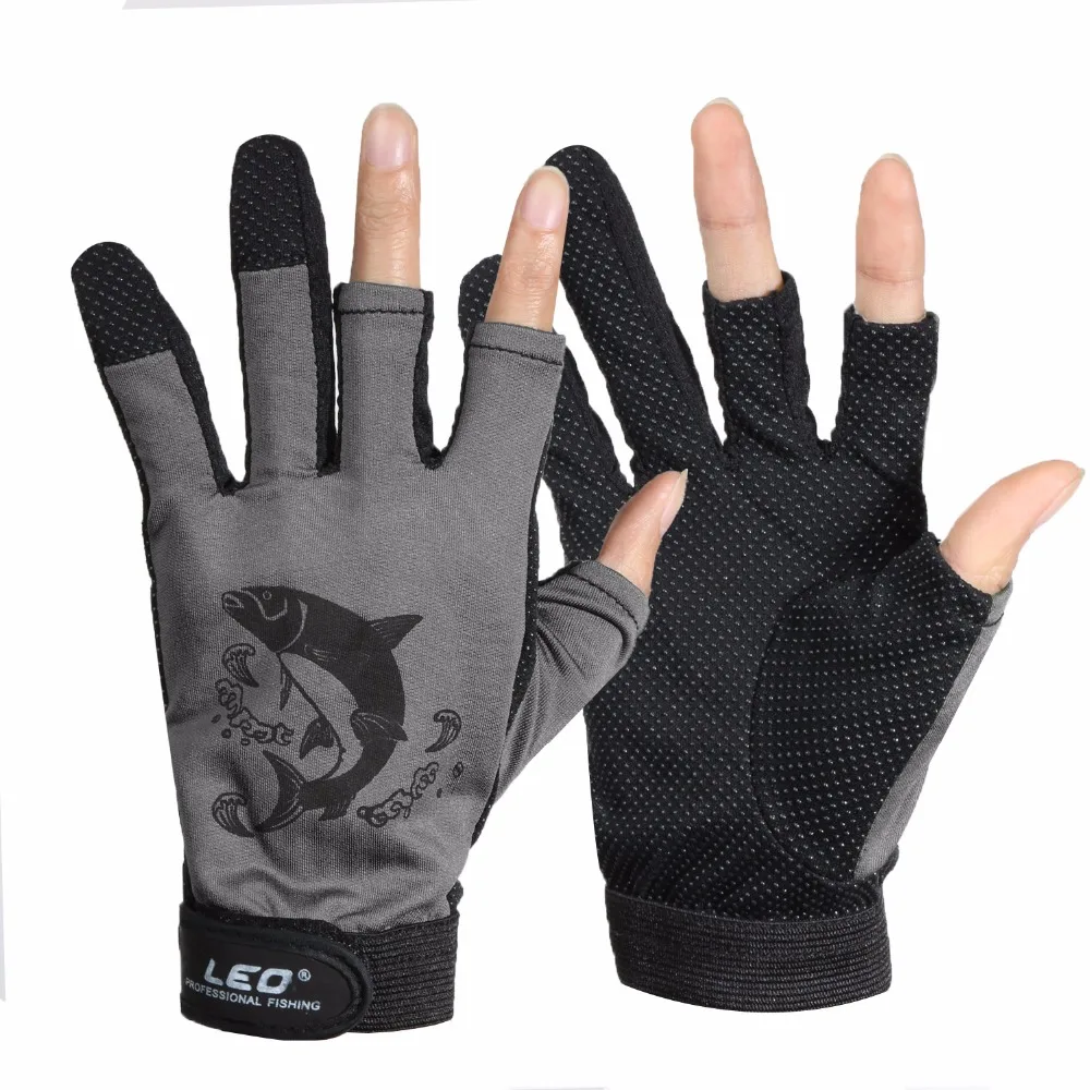 

1 Pair 3 Low-Cut Fingers Anti-slip Fishing Gloves Outdoor Breathable Wear Resistant camping Hiking Working Gloves wholesale