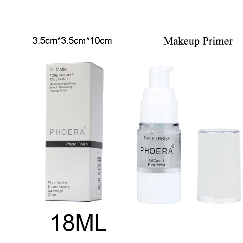 

1pcs PHOERA Transparent Moisturizing Primer Oil Control Lasting Pre-makeup Milk Cream Isolated Milk for Face Makeup 18ML