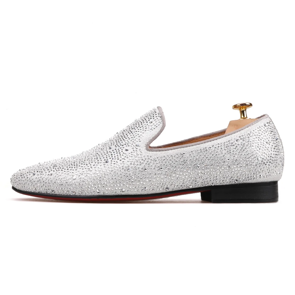 Piergitar 2018 New Style Genuine Leather Men Loafers with Silver Rhinestone Fashion Party and Banquet men's casual shoes slip-on Piergitar 2018 New Style Genuine Leather Men Loafers with Silver Rhinestone Fashion Party and Banquet men's casual shoes slip-on