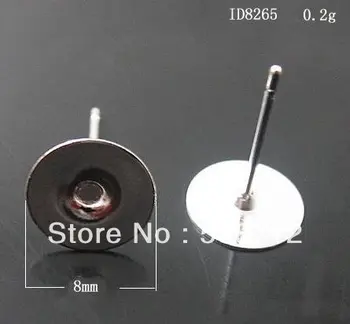 

Free shipping!!! 2000 pcs Silver Plated Earring Post W /Stoppers pad 8mm,Earrings Base,Earrings Post