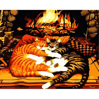 

Frameless Picture Casal Cat Animais DIY Pintura Sem Moldura By Numbers Kit Pintura Caligrafia Pintura Em Tela Para Home Decor