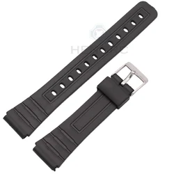 Silicone Sport Diving Watch Strap - Black Rubber Band with Buckle, 16 - 20mm - 16mm (Black)