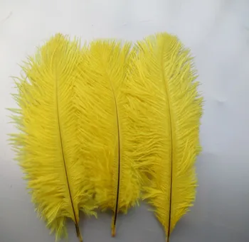 

Wholesale 500 PCS / lot yellow ostrich feathers 15-20 cm 6-8 inches wedding stage decoration