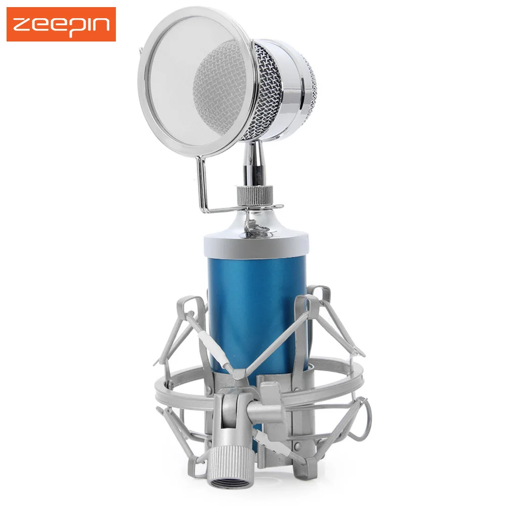 

Professional BM 8000 Sound Studio Recording Condenser Microphone with 3.5mm Plug Stand Holder for Personal Audio Recording / KTV