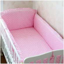 Акция! 6 шт. детская кроватка Постельное бельё, младенческой Постельное белье детские кроватки комплект(бамперы+ лист+ наволочка