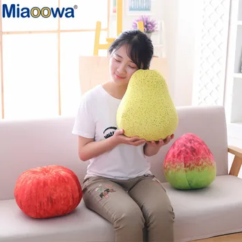 

1pc Simulaiton Fruit Pillow Cute Plush Toy Soft Stuffed Cushion Apple Peach Pear Creative Funny Gifts For Child
