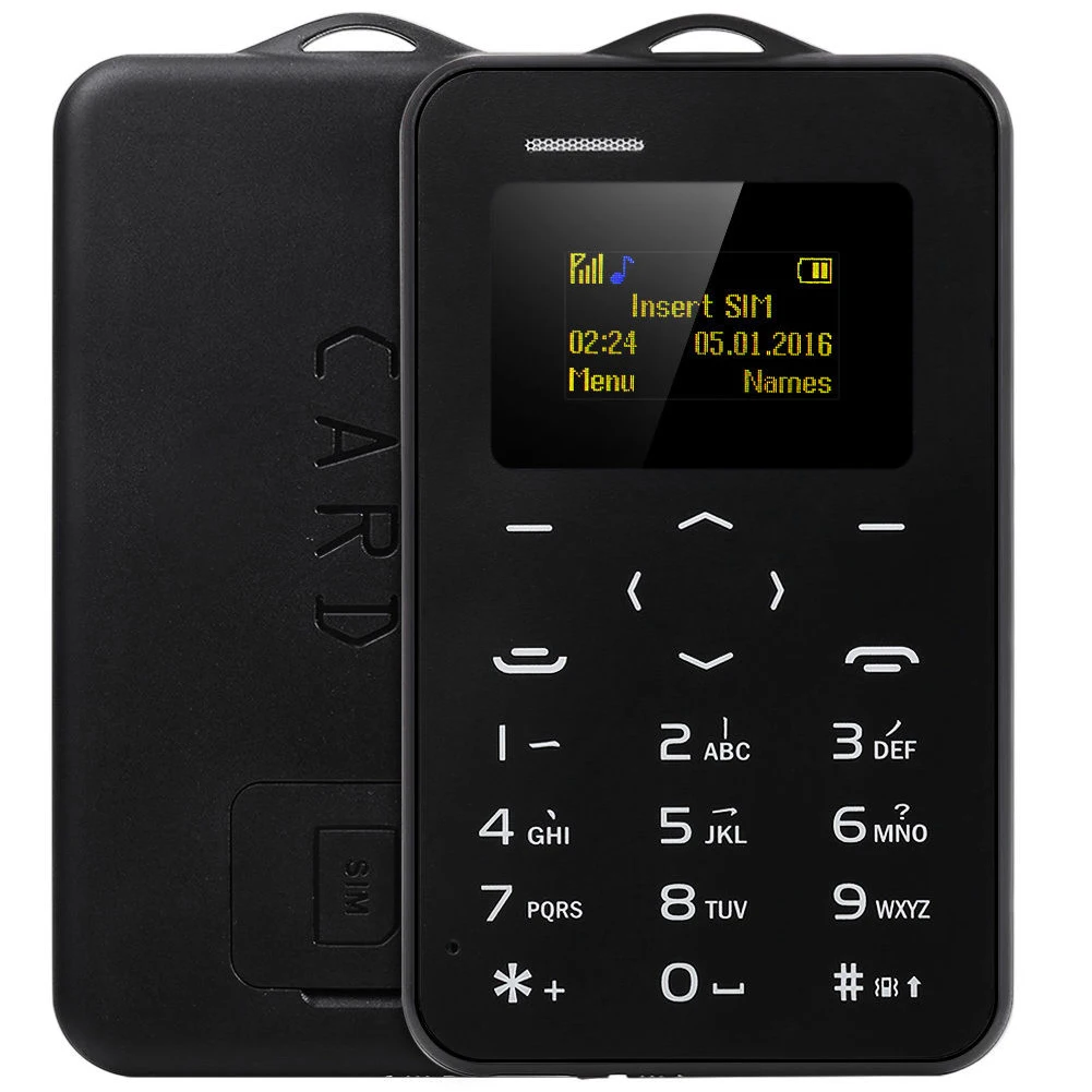 

AIEK C6 1.0'' TFT Card Pocket Cell Phone Bluetooth Calendar Alarm Calculator Auto Fastener & Clip