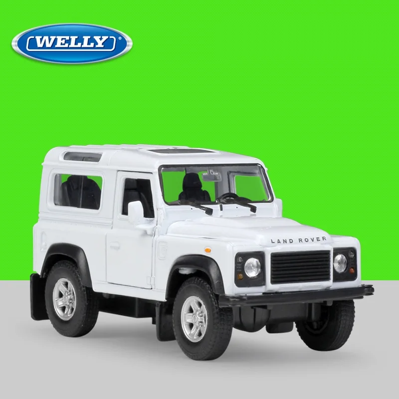 1:36 Welly Land Rover Defender белая модель автомобиля