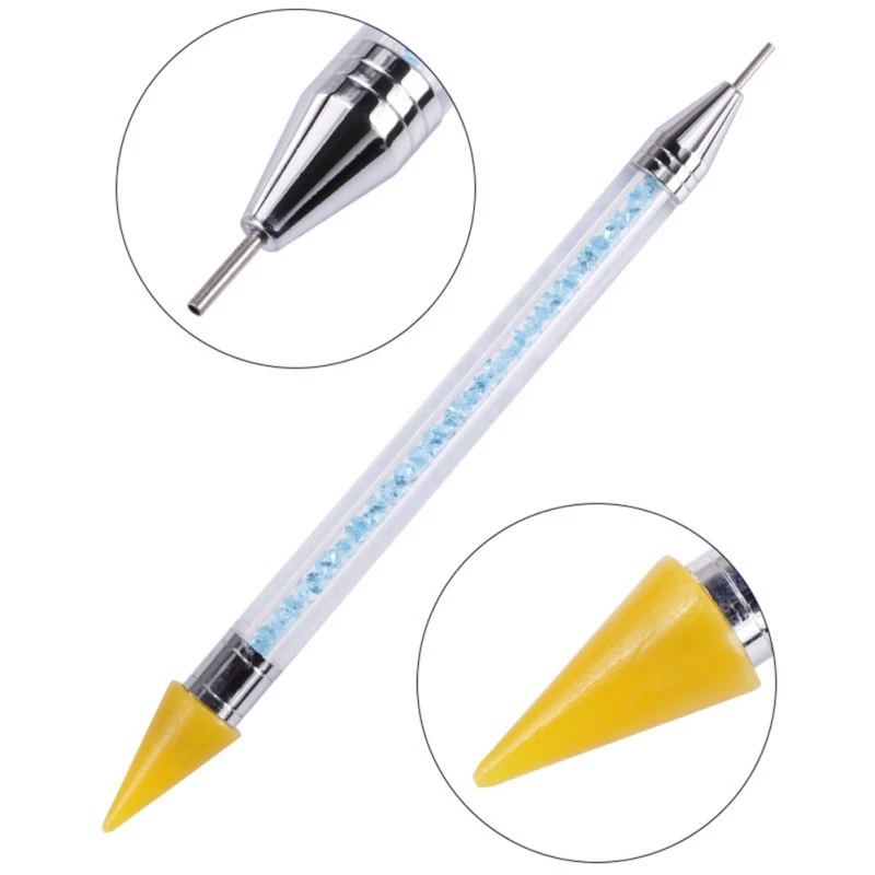 

Nail Rhinestone Dotting Pen Double Head Pick Up Applicator Tool For Nail Studs Gems Crystal Jewel Diamond