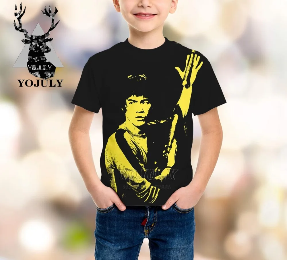 Футболка YOJULY 2019 с 3d принтом Брюса Ли для мальчиков и девочек модная футболка