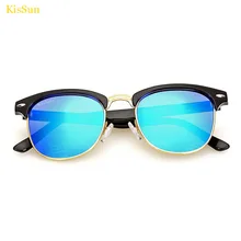 UV400 зеркальные красный луч защиты Sunglass Для женщин зеркало поляризованные очки полу-оправы солнцезащитных очков для Для женщин очки коричневый бренд