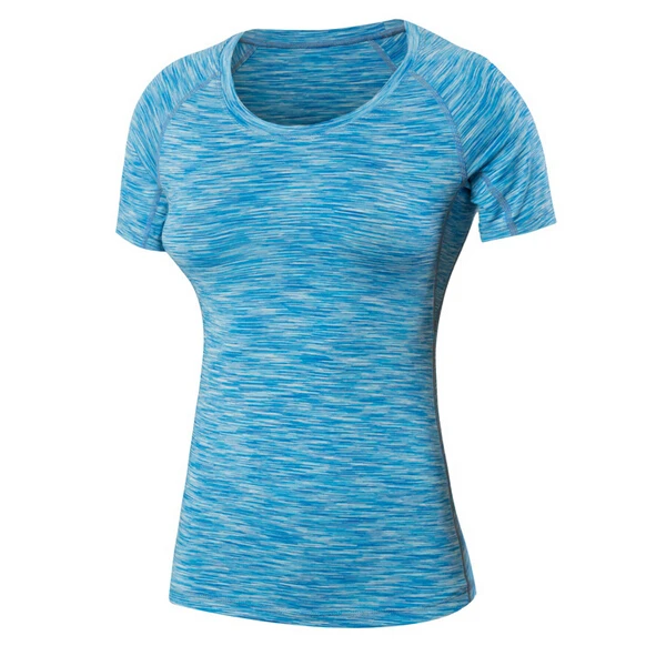 5003 женские спортивные футболки с коротким рукавом для занятий йогой, бегом и танцами, термофутболки 5 цветов размера плюс S-XXL - Цвет: Синий