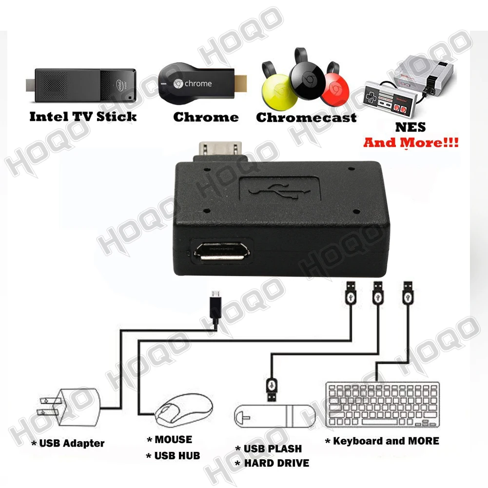 90 градусов Micro USB OTG адаптер для Fire Stick TV Snes mini Classic Nes Mini с блоком питания левым и