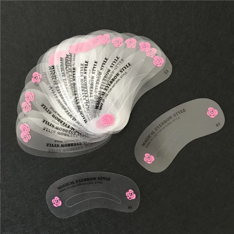 

24 Styles Eyebrow Shaping Stencils Grooming Kit Makeup Shaper Eyebrow Template Card Reusable Eyebrow Makeup Beauty Set