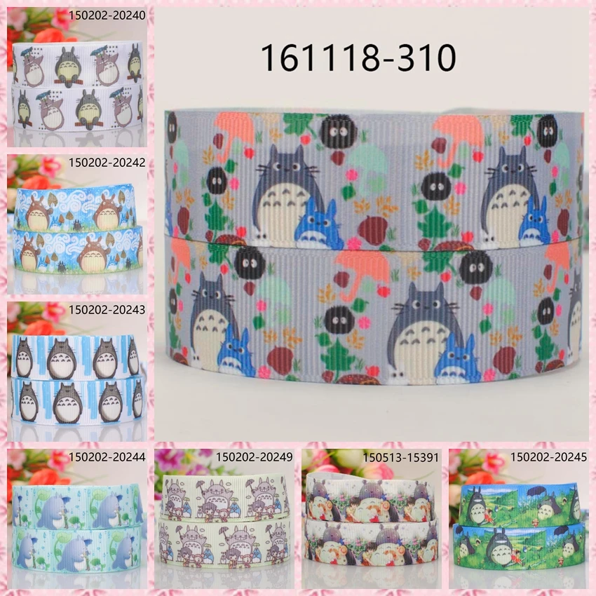 

10yards -different sizes -lively Totoro cartoon ribbon printed Grosgrain ribbon