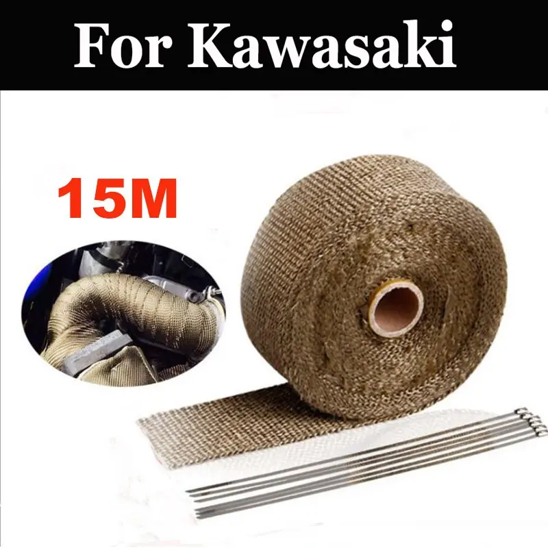 

Motorcycle Exhaust Heat Wrap Tape Thermal Exhaust Tape Turbo For Kawasaki Zepher 1100rs 1100 400 750 750rs W2 650ss W3 650 W650