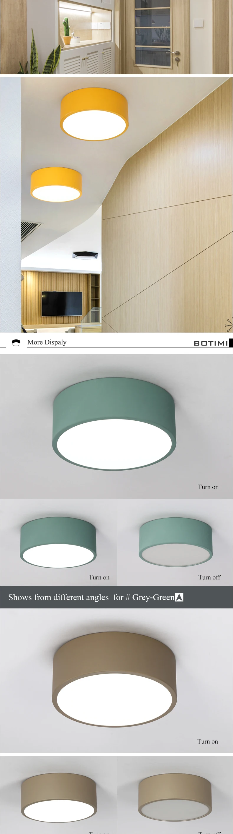 Luzes de Teto Lâmpada do Teto para o Corredor Iluminação da Cozinha Botimi Nova Chegada Colorido Cores Crianças Sala Luz Metal Abajur Led 3 colored ceiling
