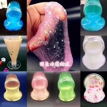 Цветной Лизун пушистая клейкая масса жемчужная Хрустальная слизь цветная глина для моделирования легкая слизь пушистая пена грязь устраняет стресс случайный