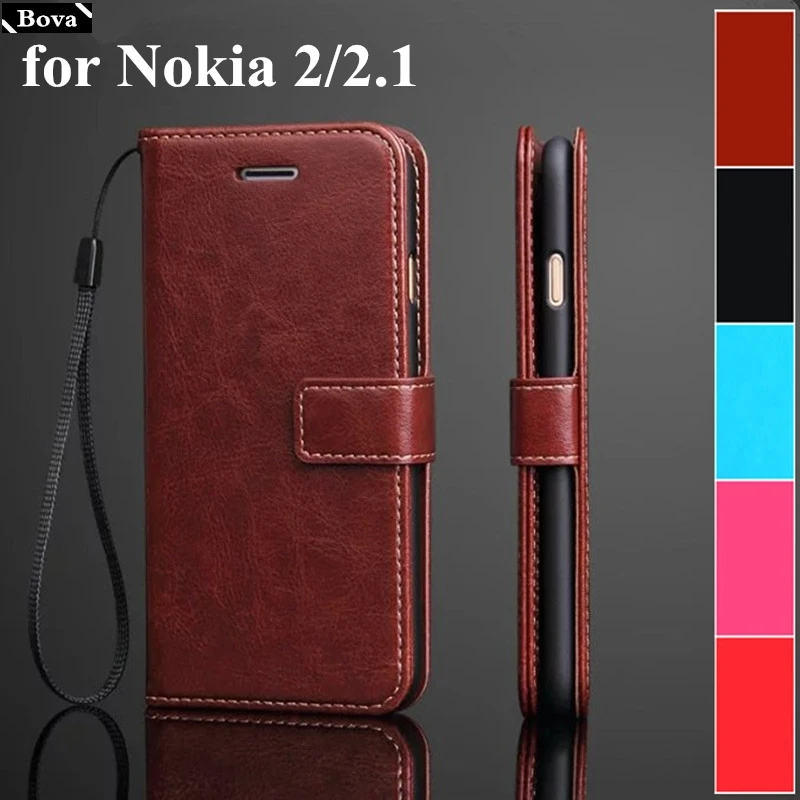 

card holder cover case for Nokia 2 pu leather phone case for Nokia2 wallet flip cover protective case for Nokia 2.1 phone bags