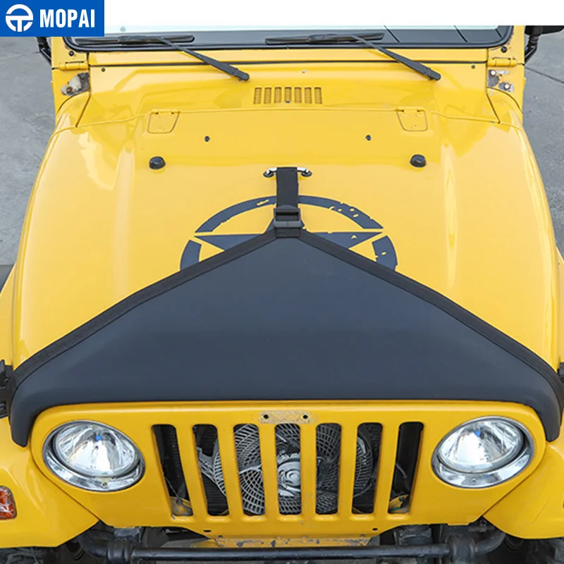 MOPAI накладка на капот двигателя для Jeep Wrangler TJ 1997-2006, Брезентовая передняя крышка для бюстгальтера, защита для Jeep TJ, автомобильные аксессуары