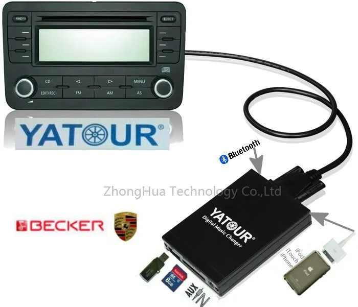 Yatour YTM07 цифровой музыкальный CD changer USB SD AUX Bluetooth ipod iphone интерфейс для Mercede Benz Becker Porsche Ford адаптер