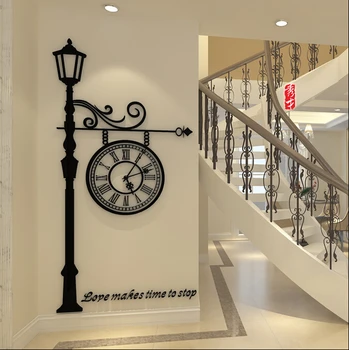 

Newest 3D Acrylic Wall Clock Wall Stickers Cartoon Clock Stickers for living room restaurant modern art personalized wall clock