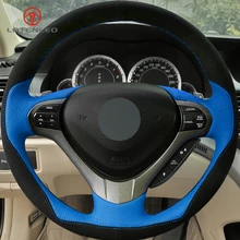 LQTENLEO черный замшевый синий кожаный DIY ручной сшитый чехол рулевого колеса автомобиля для Honda Spirior OId Accord