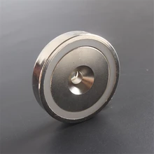 1 ШТ. D60mm тяговое усилие 110 КГ одной стороны чашка крепкого неодимовые NdFeB магнитное основание A3 стали оболочку лампы крепеж с отверстием для винта