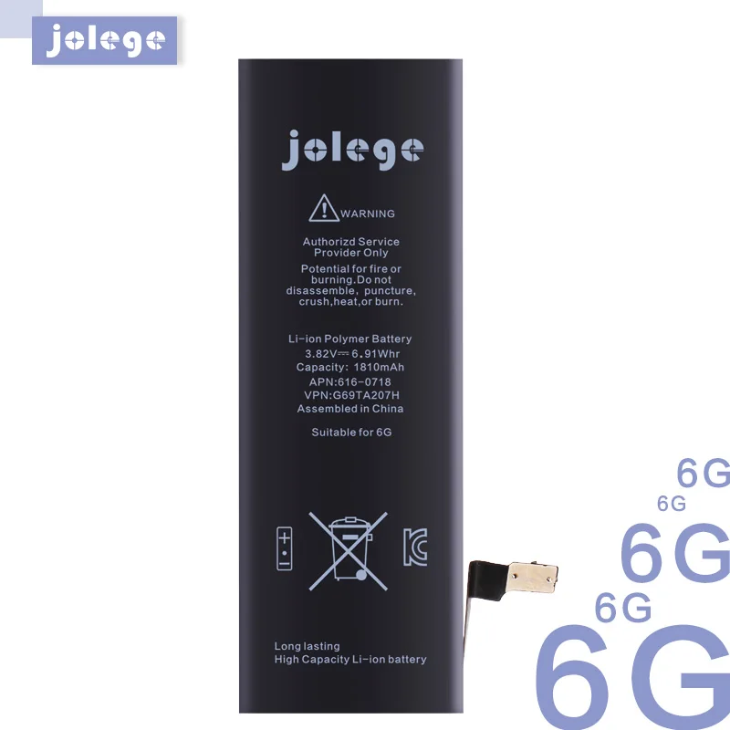Joleg for iphone 6 Battery real capacity 1810mah mobile phone batteria high quality replacement