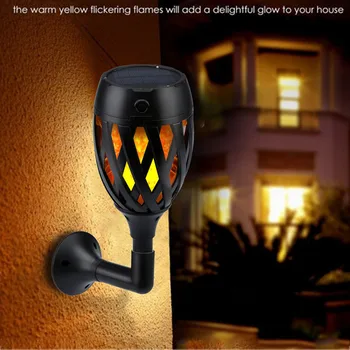 

2018 New Solar Light LED Solar Flame Torch Light Flickering Dancing Flame Home Garden Waterproof Yard Lamp Outside Lights
