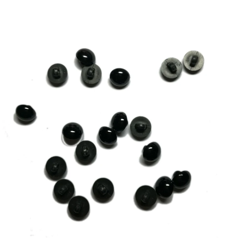New 100 Pcs Black Resin Buttons Round Mushroom Domed Sewing Shank Black DIY Animal Eyes Toy Diy Decorative Buttons For Kids