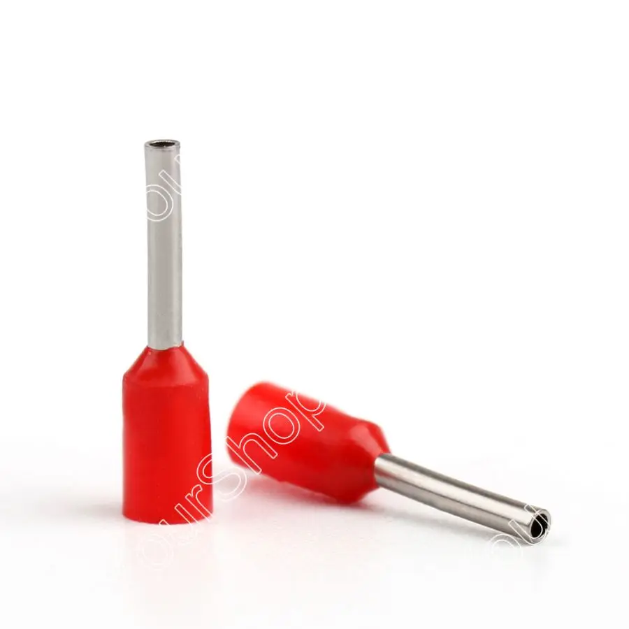 

Areyourshop Insulated Cord Terminal E0508 Wire Copper Crimp Connector Insulated Cord Terminal 22AWG