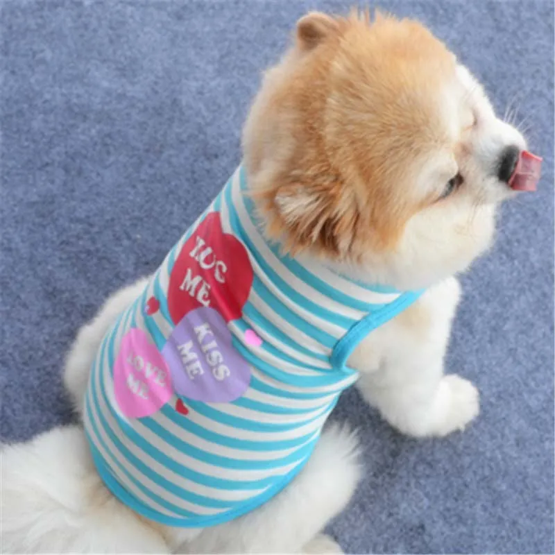 Cotton Pet Clothing Cat Puppy Classic Striped T-Shirt Vest Small Dog Shirt Comfy and Breathable 2017 Newly Pet Apparel9