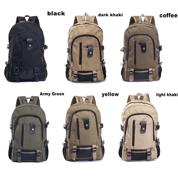 

1pc Women Men Backpack Canvas Large Capacity Adjustable Straps for Outdoor Travel MSJ99