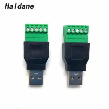

Free shipping Haldane 4Pcs 5pin USB 2.0 Male Jack Socket Connector USB 2.0 A Male to 5 Pin Screw Connector