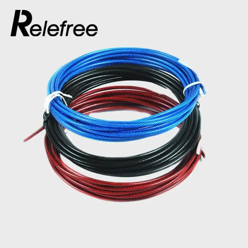 

Relefree Spare Rope 3m Crossfit Replaceable Wire Cable Speed Jump Ropes Skipping Rope Color Red Blue and Black steel wire