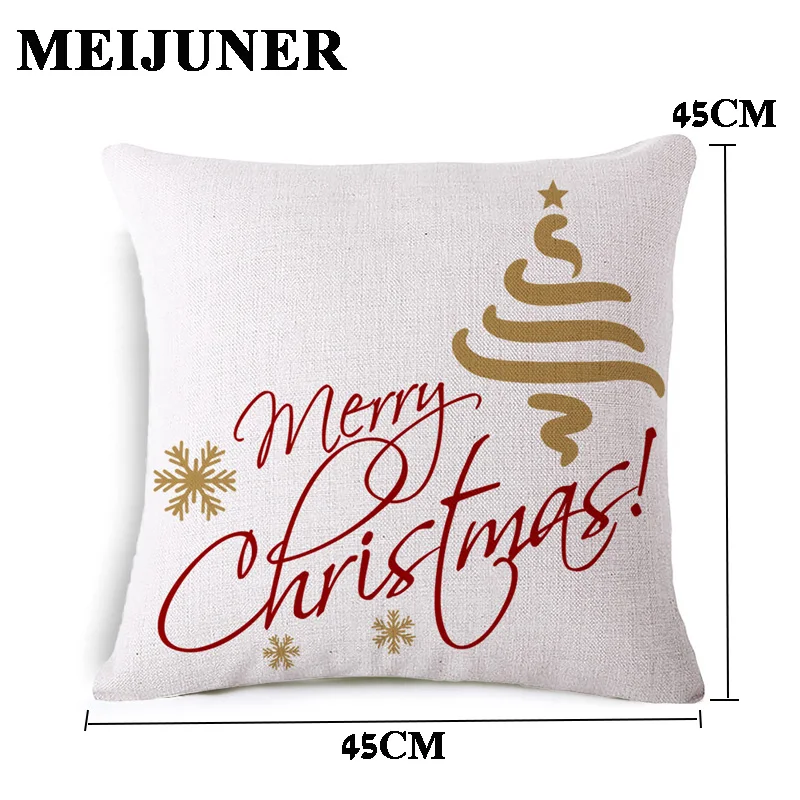 Meijuner, Рождественская наволочка для подушки, чехол для подушки, Наволочки с рождеством, красная наволочка для дивана, домашний декор, фермерский дом, MJ216