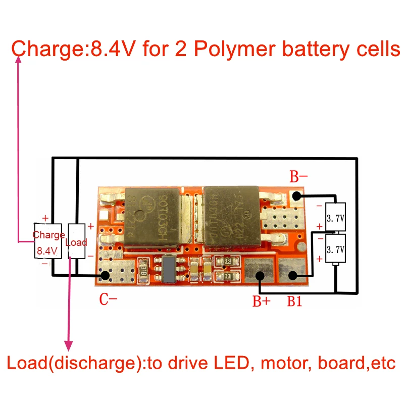 2S 10A BMS PCB PCM 18650 защитная схема литий ионного аккумулятора 3 6 В 7 в 4 полимерная