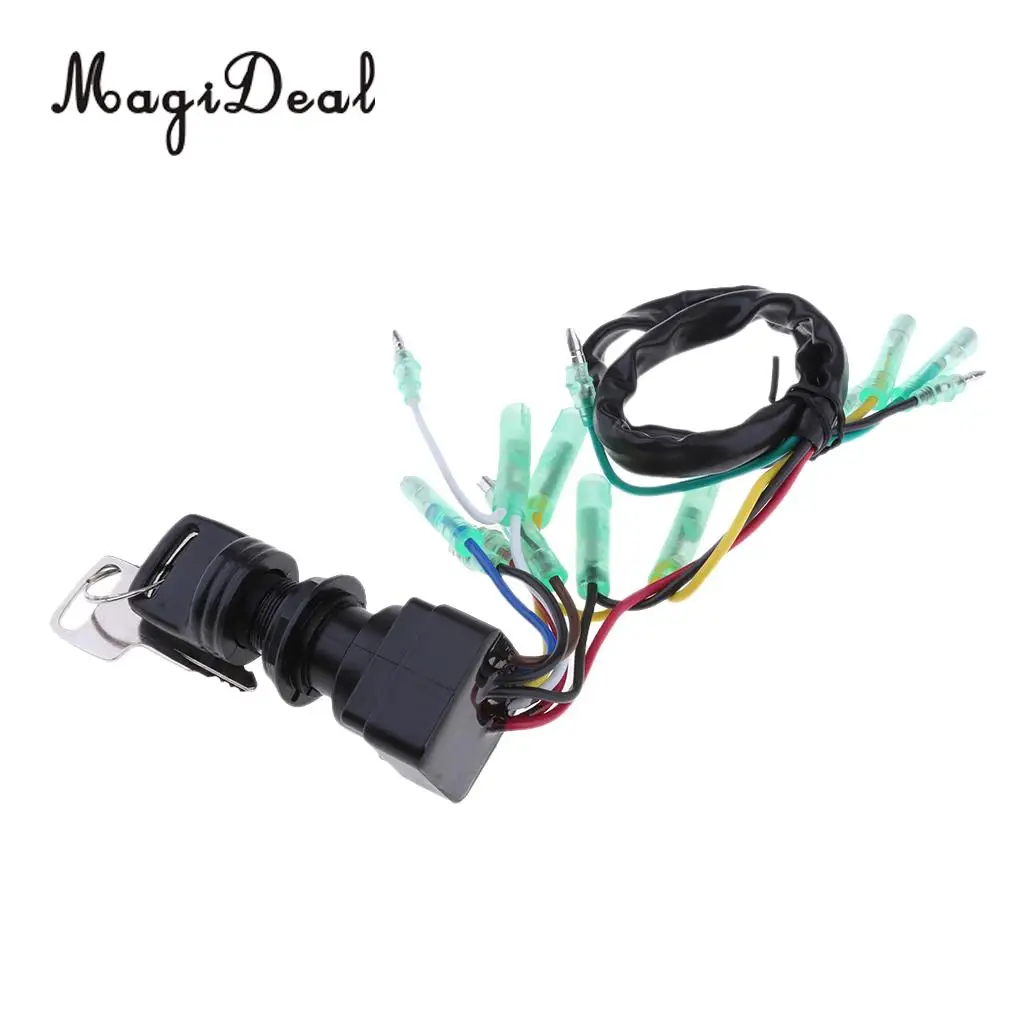 MagiDeal Marine Boat Outboard Motor Engine Ignition Switch Assembly with 2 Keys for Flatable Fishing Canoe Kayak Boat Dinghy