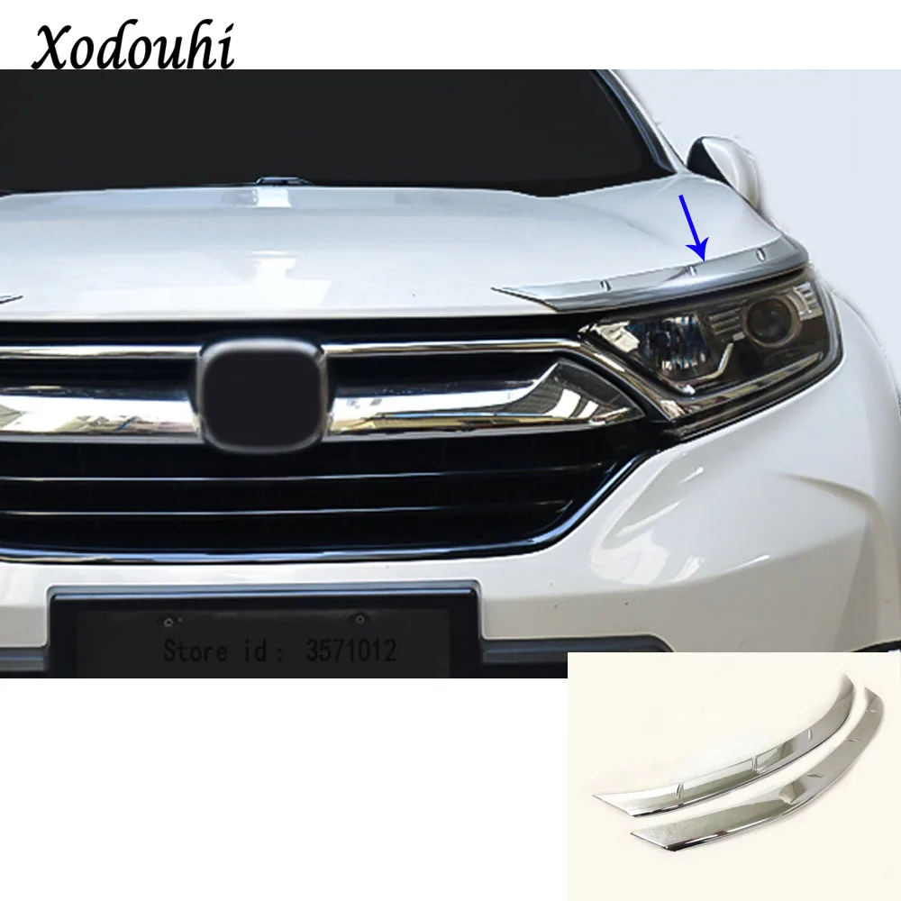 

Car Cover ABS Chrome Head Front light eyebrow headlamp hoods Guard Frame 2pcs/set For Honda CRV CR-V 2017 2018