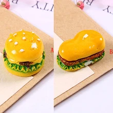 5 шт. из смолы, в форме продуктов питания игра Моделирование Гамбургер весы гамбургер смолы миниатюрные поддельные пищевые принадлежности кухня гостиная микро пейзаж