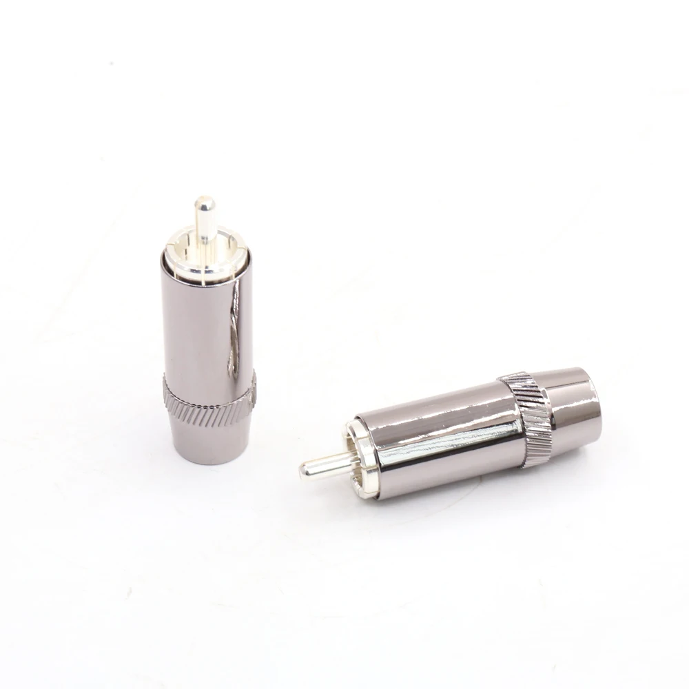 

4pcs Free shipping sliver plated RCA Plug Audio Cable Connector